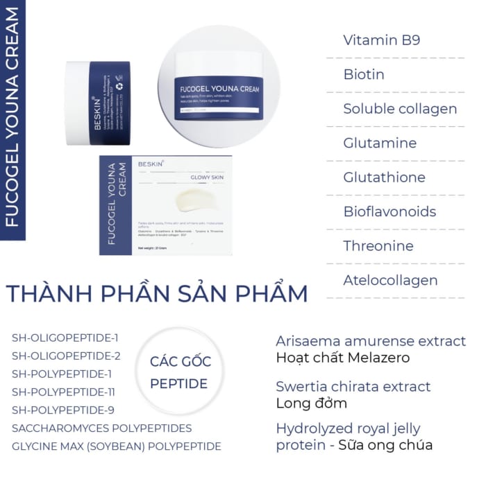KEM FACE ĐA CHỨC NĂNG BESKIN "FUCOGEL YOUNA CREAM" -  Dung Tích: 21ml - Thương Hiệu Beskin - Hình ảnh 5